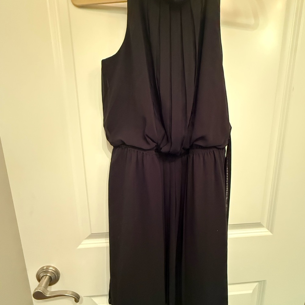 Jessica Simpson Black Halter Tie Front Midi Dress